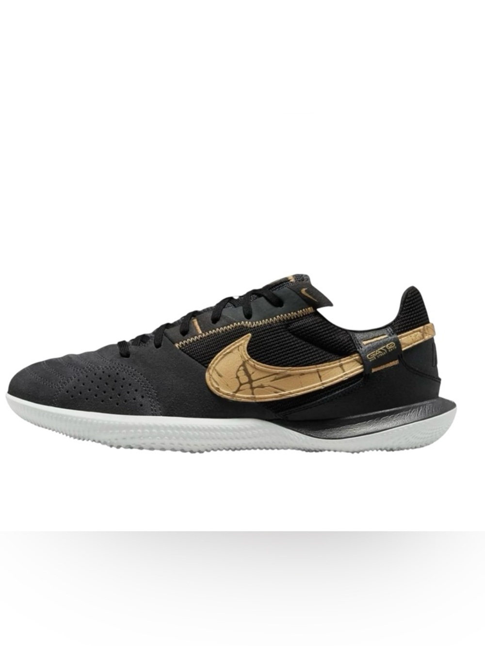 Nike Street Gato Indoor Soccer Shoes Black Gold DC8466-001 Mens Sz 10.5 EUC